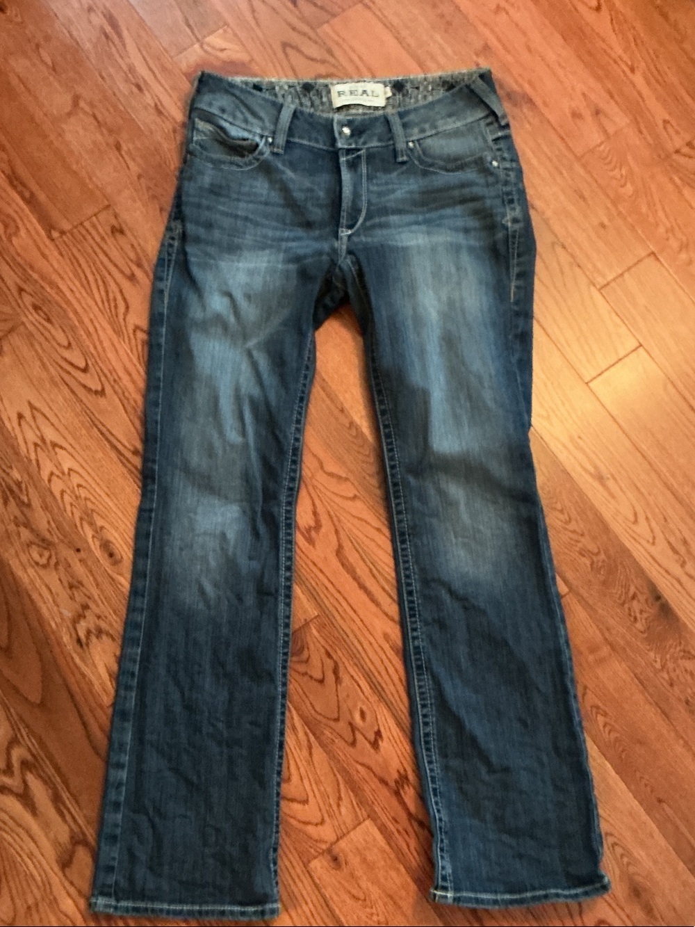 Ariat REAL Denim Jeans - Dark Blue with Bandana Trim